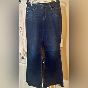 Nwot’s American Eagle Dark Indigo Jeans Curvy/Super H-rise/Flare. 14.